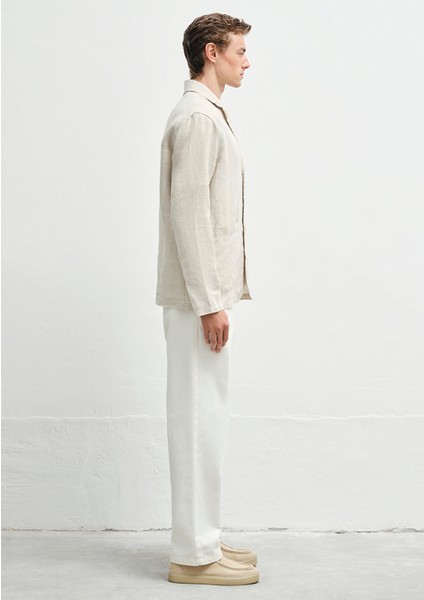 Ekru Keten Blazer 0110713-70144