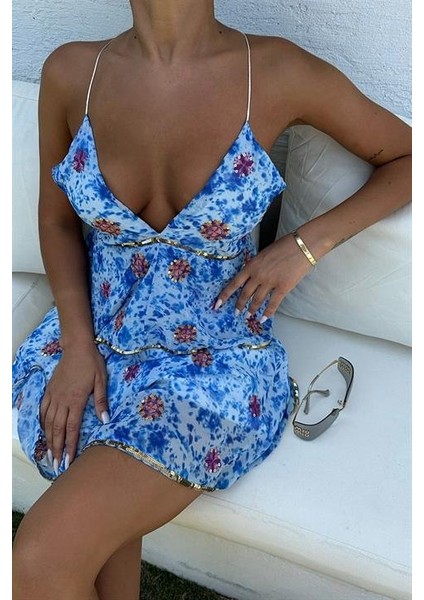 Cheryl Gold Pul Detaylı Elbise 2475-08 fiyatları