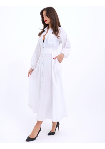 5903 Elbise-Beyaz