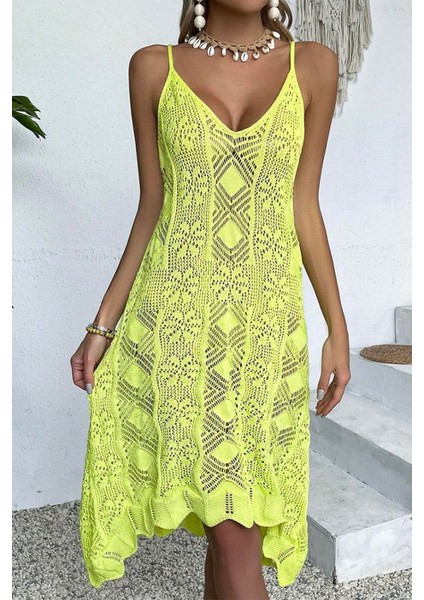 Kadın Ince Askılı Triko Elbise