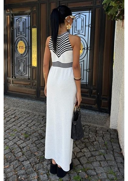 Roba Çizgili Uzun Triko Elbise 2858 fırsatları