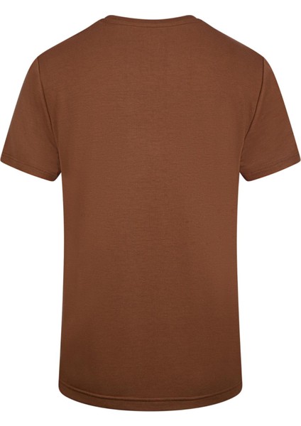 Winson Erkek Viloft Sıfır Yaka T-Shirt Kahverengi