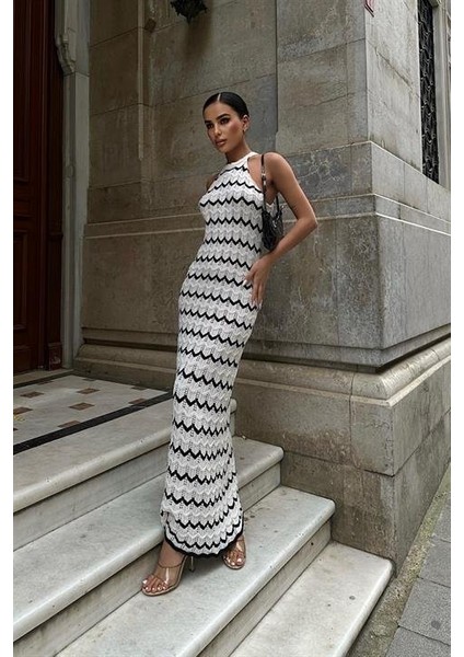 Melina Ajurlu Halter Yaka Elbise 2774