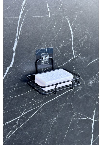 Yapışkanlı Dekoratif Sabunluk Siyah – Pratik Banyo Organizeri Katı Sabunluk fiyatları