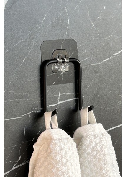Yapışkanlı Çift Kancalı Banyo Mutfak Askısı Metal Askılık Duvar Askı Organizer