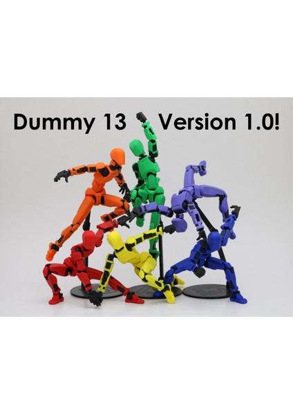 Lucky 13 Titan 13 Dummy Hareketli Figür Farklı Renklerde 14 cm Hareketli Eklem Dummy Hareketli Figür 3D Baskı Asker figür mannequin 14cm ,11 çift farklı el işaretleri ve mini sandık