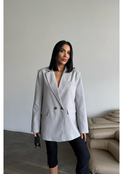 Arkası Yırtmaç Detaylı Ceket - Gri fırsatları