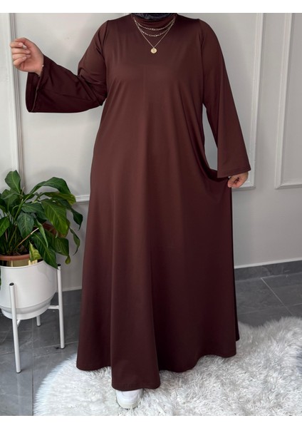 Butik Oyhso Kumaş Abaya Kol Büyük Beden Uyumlu Günlük Elbise
