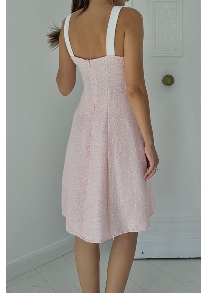 Pudra Ekru Süs Cepli Askılı Elbise fırsatları