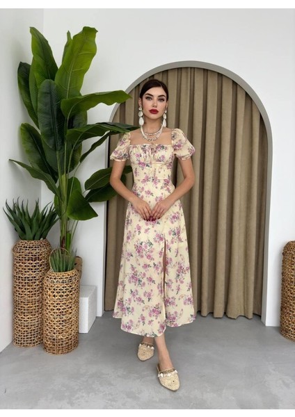 Zeze Balon Kol Elbise