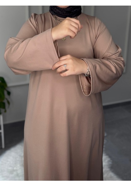 Butik Oyhso Kumaş Abaya Kol Büyük Beden Uyumlu Günlük Elbise