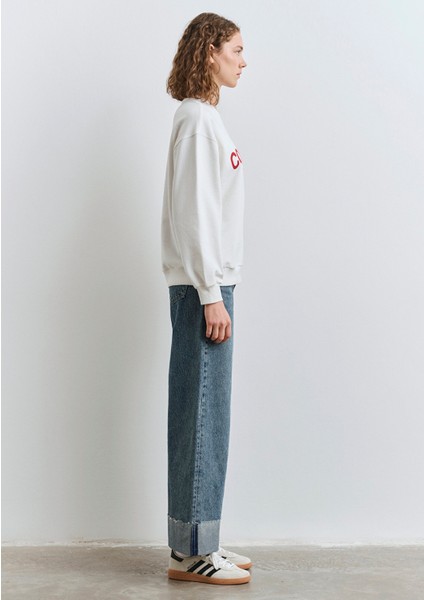 Mavi Collection Baskılı Ekru Sweatshirt 1S10359-80194