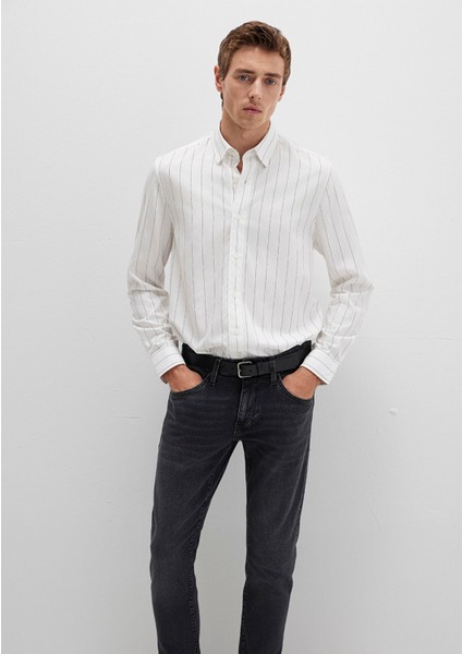Çizgili Beyaz Gömlek 0211665-90898