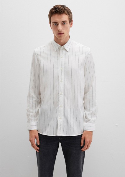 Çizgili Beyaz Gömlek 0211665-90898