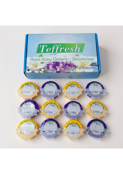 Askılı Wc Koku Giderici 50 gr 12 Ad Teffresh Karma Renkler