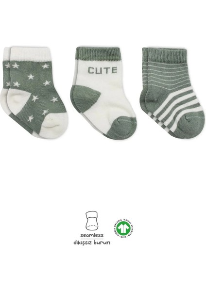 3'lü Penye Cute Stars Soket Çorap BS10115 Nil