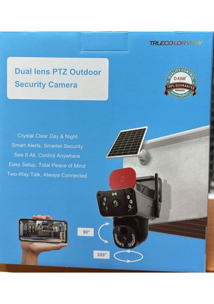 3815 4g Sim Kartlı Solar Siren + Çift Yön Ses + Işık IP66 KAMERA6MP 2 Lens 3 Görüntü fiyatları