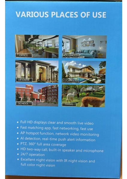 3815 4g Sim Kartlı Solar Siren + Çift Yön Ses + Işık IP66 KAMERA6MP 2 Lens 3 Görüntü modelleri