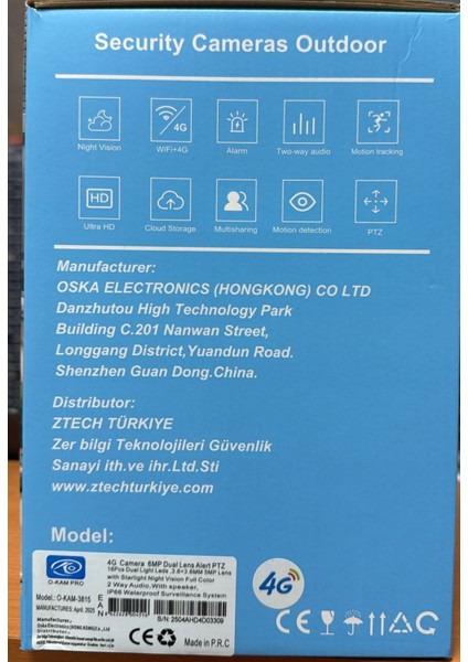 3815 4g Sim Kartlı Solar Siren + Çift Yön Ses + Işık IP66 KAMERA6MP 2 Lens 3 Görüntü fırsatları