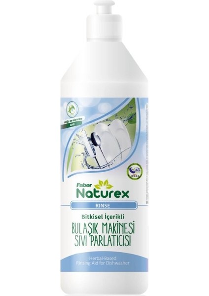 Faber Naturex Rinse - Bitkisel Esaslı Bulaşık Makinalar Için Parlatıcı & Durulama Maddesi (1 L Şişe)