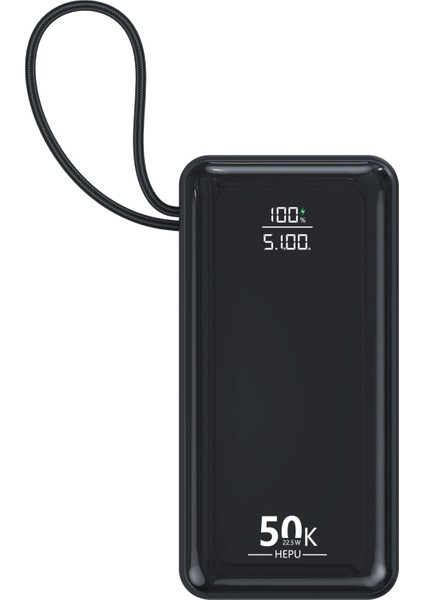 HP-255 50.000 Mah Süper Kapasiteli 22.5W Pd Hızlı Şarjlı Powerbank – 3 Kablolu LED