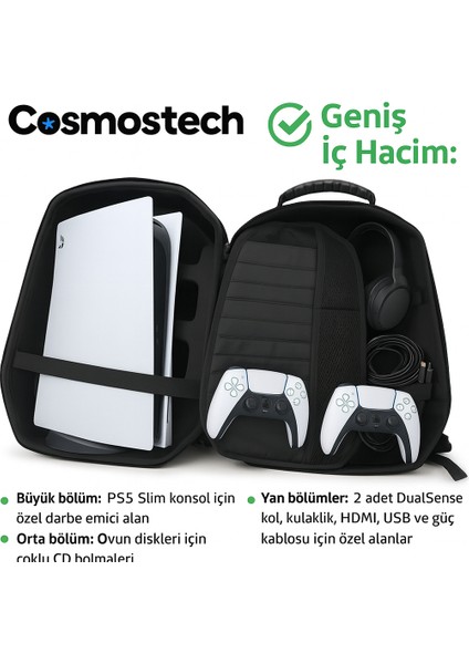 Ps5 Slim Taşıma Çantası Gri – Su Geçirmez, Sert Korumalı, Çok Bölmeli Seyahat ve Saklama Çantası indirimleri