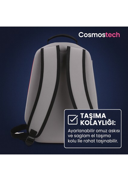 Ps5 Slim Taşıma Çantası Gri – Su Geçirmez, Sert Korumalı, Çok Bölmeli Seyahat ve Saklama Çantası