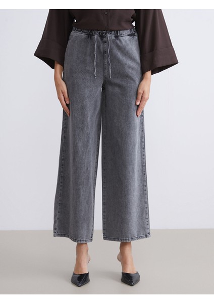 Yeni Sezon Beli Lastikli Wideleg Kadın Jean Pantolon fiyatları