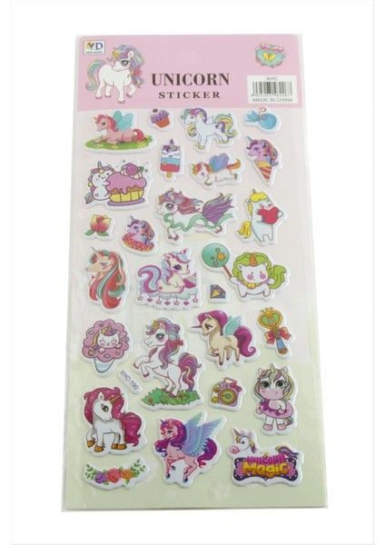 Unicorn Kabartmalı Sticker