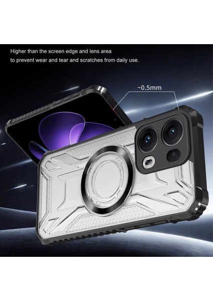 Case For Oppo RENO13 Için Manyetik Halkalı Şeffaf Akrilik Darbeye Dayanıklı Koruyucu Kılıf-Mavi (Yurt Dışından) modelleri