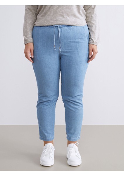 Yeni Sezon Beli Lastikli Carrot Fit Kadın Jean Pantolon fiyatları