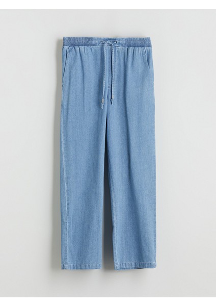 Yeni Sezon Beli Lastikli Carrot Fit Kadın Jean Pantolon modelleri