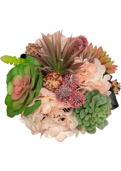 Pembe Çiçekli Eskitme Kaseli Aranjman indirimleri