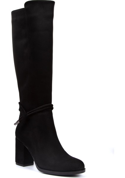 Kadın Kalın Topuklu Siyah Süet Biyeli Çizme fiyatları