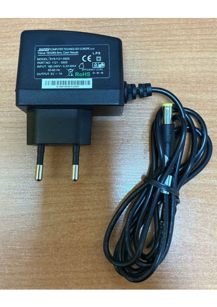 5 Volt 1 Amper Plastik Kasa Adaptör 5.5x1,7 mm Yaylı Uç