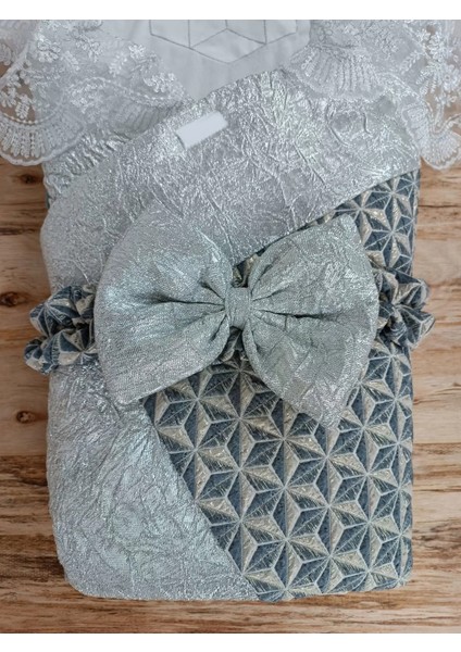 Yenidoğan Ultralüks Piramit Desenli Güpürlü Bebek Battaniyesi Kundak Gümüş fırsatları