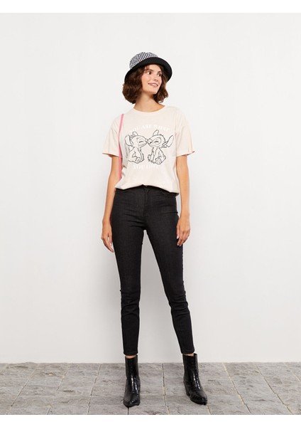 Yeni Sezon Kadın Yüksek Bel Slim Fit Düz Jean Pantolon