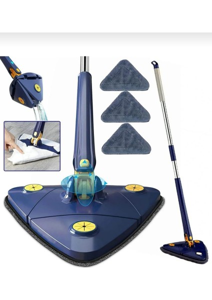 Kendinden Sıkmalı Üçgen Mop 1 Mikrofiber Bezli Cam Duvar Yer Parke Silebilen Mop modelleri