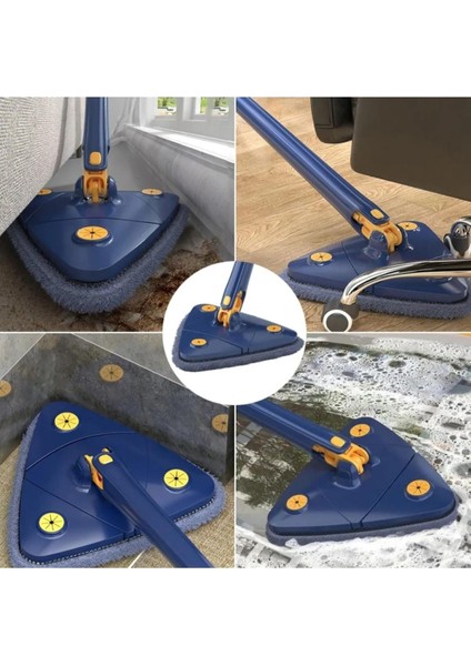 Kendinden Sıkmalı Üçgen Mop 1 Mikrofiber Bezli Cam Duvar Yer Parke Silebilen Mop fırsatları
