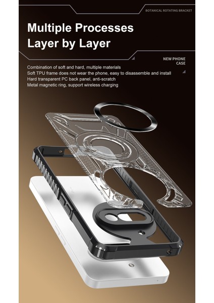 Case For Nothing Phone 3A Için Manyetik Halkalı Şeffaf Akrilik Darbeye Dayanıklı Koruyucu Kılıf-Yeşili (Yurt Dışından) fiyatları