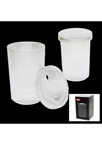 Çizgili - Cam Bardak Kapaklı - Pipetli - Origami Sitilkahve - Sunum - Meşrubat (4887)