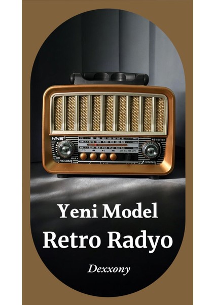 Dx-66 Nostaljik Fm Radyo & Bluetooth Hoparlör - Şarjlı, Usb/sd Destekli, Kahverengi Retro Radyo (Videolu Ürün) indirimleri