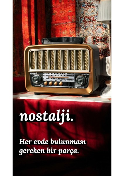 Dx-66 Nostaljik Fm Radyo & Bluetooth Hoparlör - Şarjlı, Usb/sd Destekli, Kahverengi Retro Radyo (Videolu Ürün) modelleri