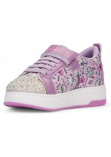 Pro-P Desenli Simli Taşlı Maskotlu Kız Çocuk Ayakkabı Bebe