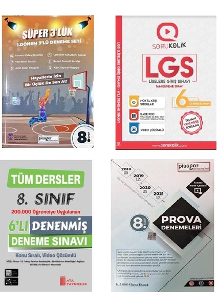 Sorukolik - Zekaküpü - Ata Yayınları 8. Sınıf Lgs Deneme Setleri, Pisagor Çıkmış Sorular Deneme Paketi