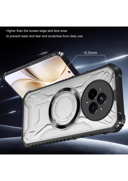 Case For Realme 14 Pro Için Manyetik Halkalı Şeffaf Akrilik Darbeye Dayanıklı Koruyucu Kılıf-Siyah (Yurt Dışından) modelleri