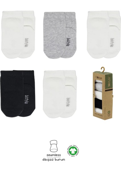 5'li Penye Soket Kutulu Basic Çorap 10131 Gri