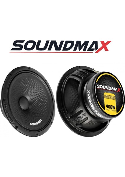 SX-M82BN Çifti 800WAT-400W Rms Deprem Serisi 20 cm Oto Midrange Hoparlör
