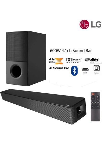 600W 4.1 Kanal Soundbar – Aı Sound Pro, Dts Virtual:x, Bluetooth, Usb, Hdmı, Optik Giriş ve Uzaktan Kumanda, Ev Sinema Sistemi Deneyimi + Mutfak Tartısı(Onerous)
