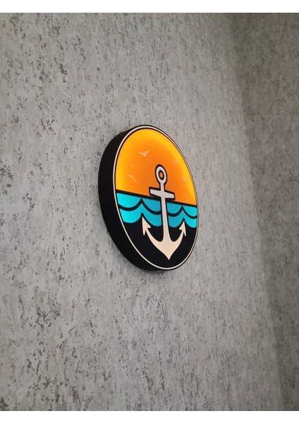 Çapa Figürlü Işıklı Dekoratif Hediyelik | USB Type-C Şarjlı | Anahtarlı | Kişiye Özel Tasarım modelleri